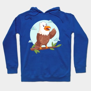 Hawk Angry Cartoon Illustration Hoodie